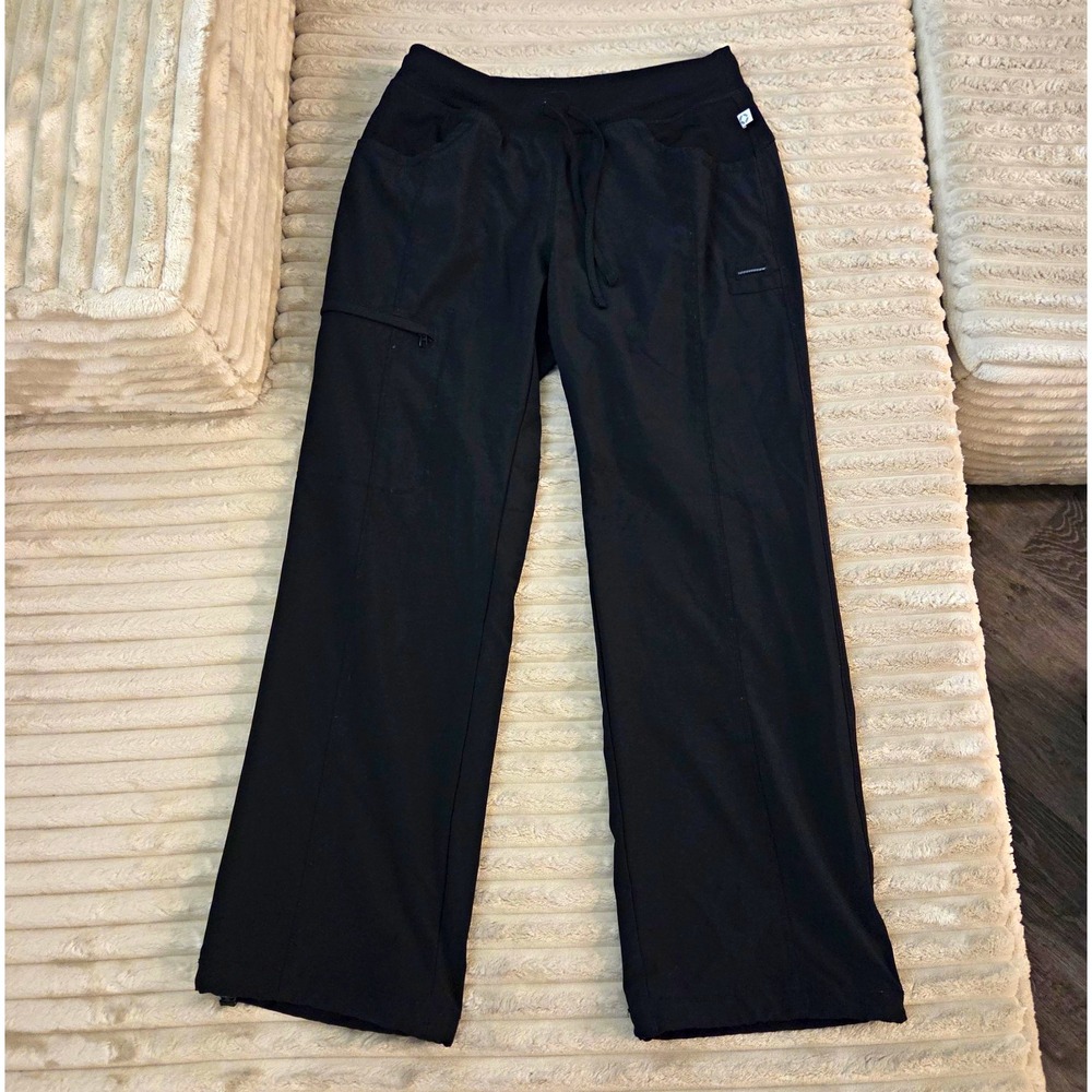 Cherokee Infinity Scrub Pants Womens Small petite Black Straight Cargo 1123AP
